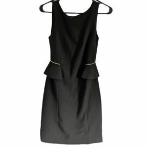 ZARA pencil peplum dress with gold chain detail